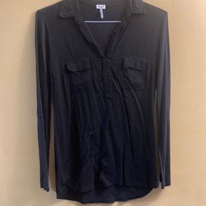 Splendid black long sleeve blouse